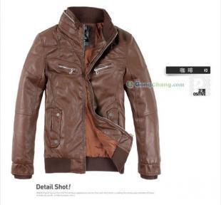 广州2012新款机车男装短款PU洗水皮衣 批发、代理与设计生产一站式服务