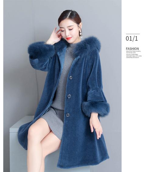 发货说明本次女装批发商品(2018新款颗粒羊剪绒大衣女中长款海宁皮草